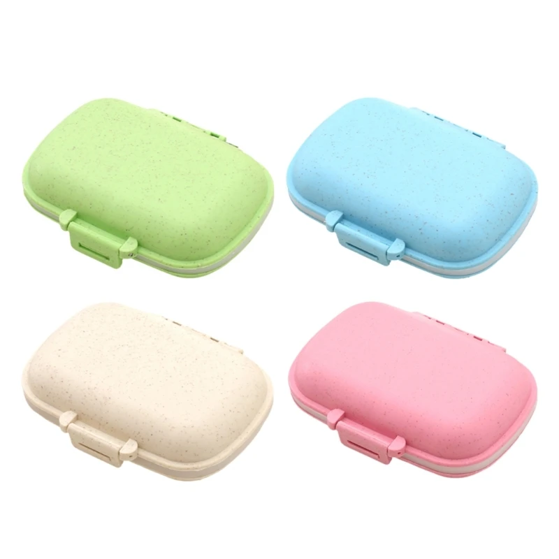 2Pcs 8 Compartments Travel Pills Organizers Plastic Daily Pills Case Box Portable Pills Container Vitamin Organizers