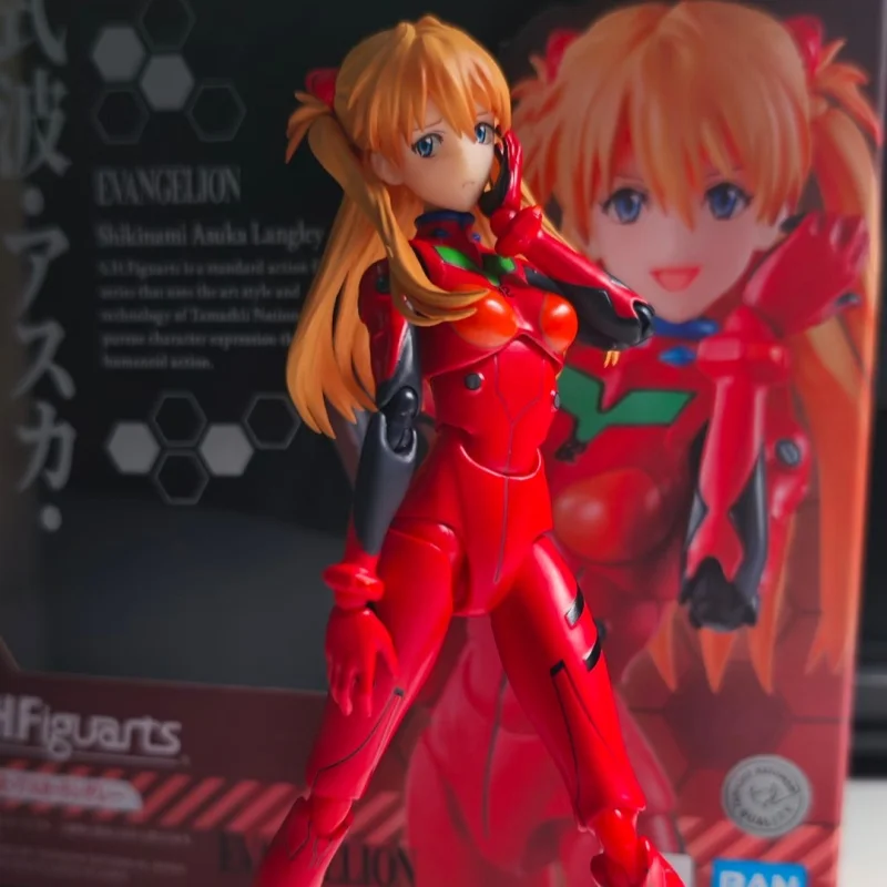 

Fast Shipping Bandai Anime EVA NEON GENESIS EVANGELION SHF Shikinami Asuka Langley Original Model Toys Action Figure Gifts