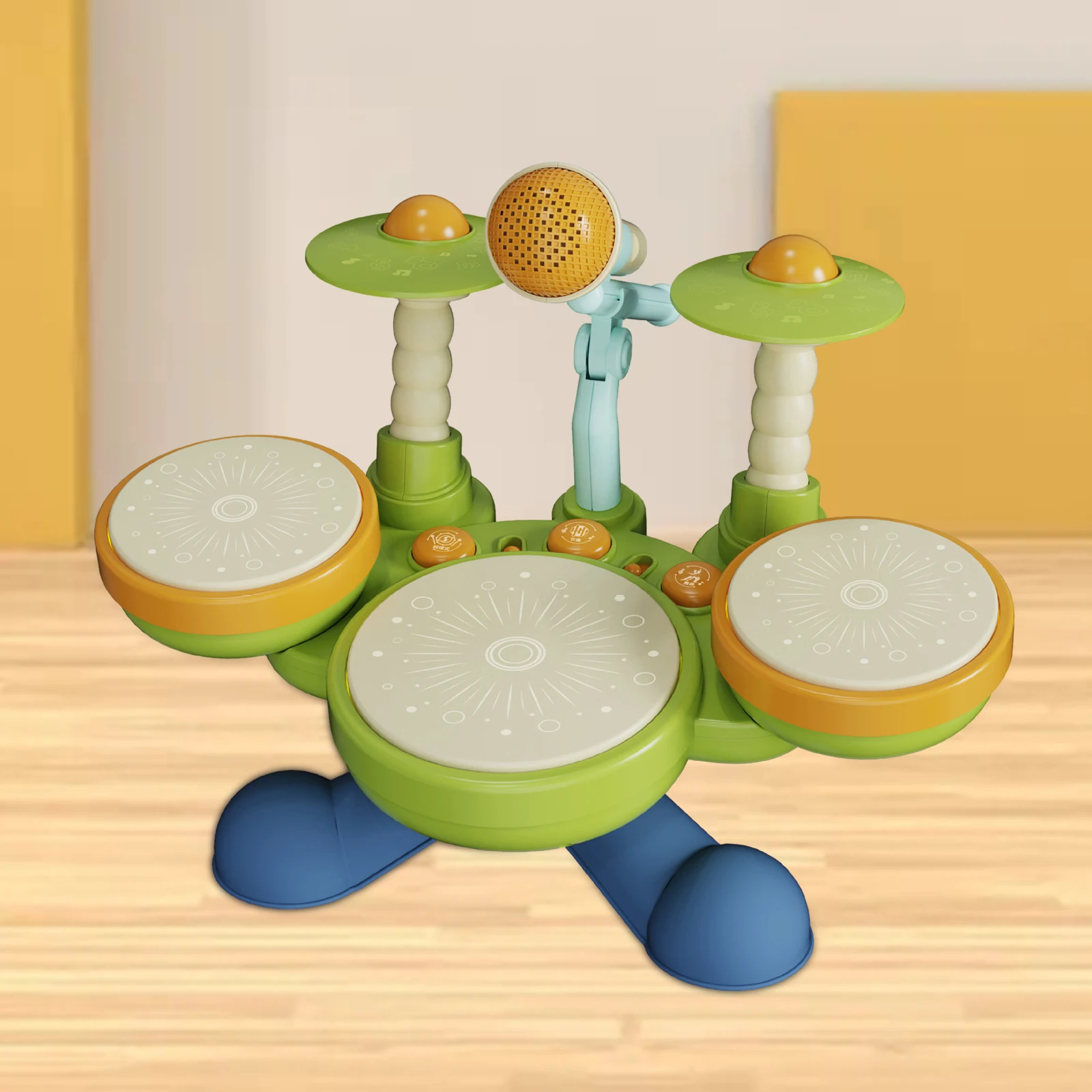 Conjunto de bateria para crianças e bebês, brinquedos de educação infantil, instrumentos musicais, presentes para meninos e meninas, 12 a 18 meses, 12 a 18 meses