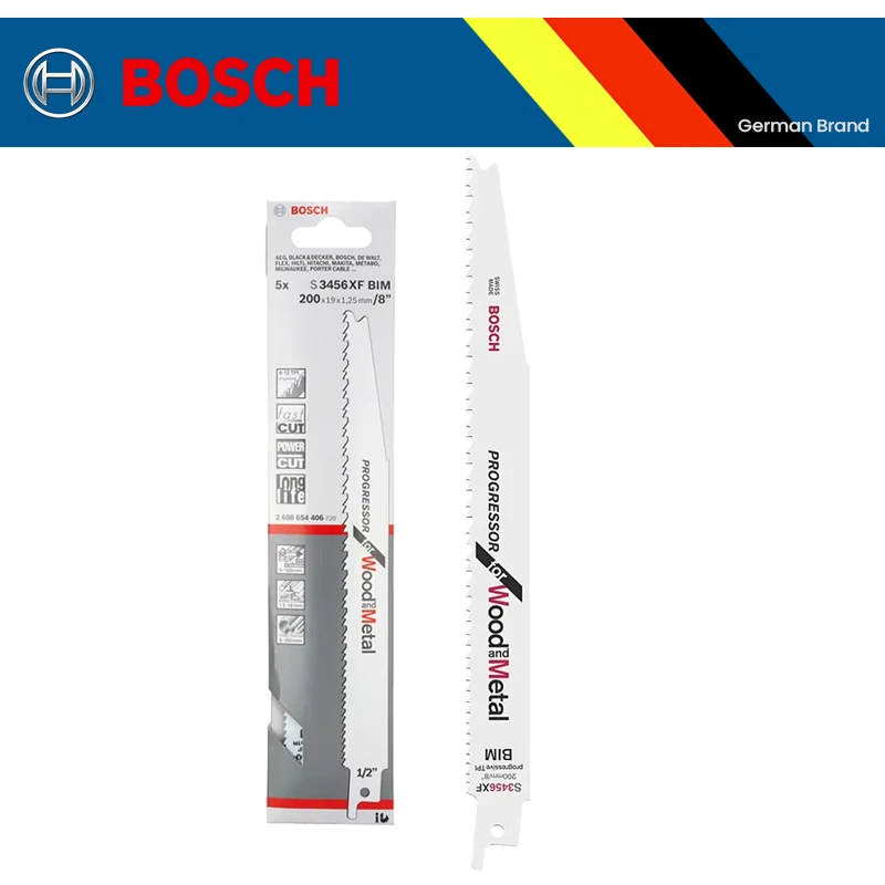 Bosch Reciprocating Saw Blades Sabre S3456XF Composite Cutting Wood Metal Sheets Profile Plankes Power Tool Accessories