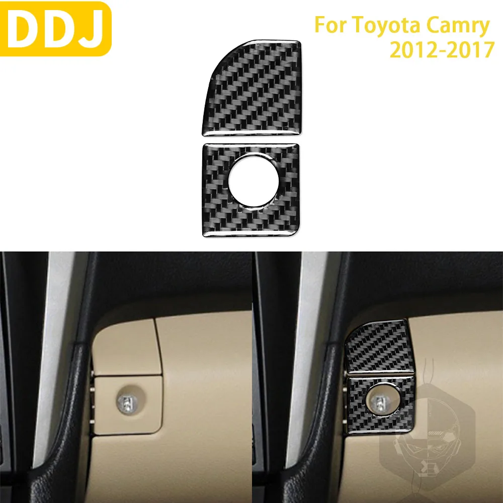 

For Toyota Camry 2012-2017 Asian Edition Car Accessories Carbon Fiber Interior First Officer Storage Box Trim Stickers