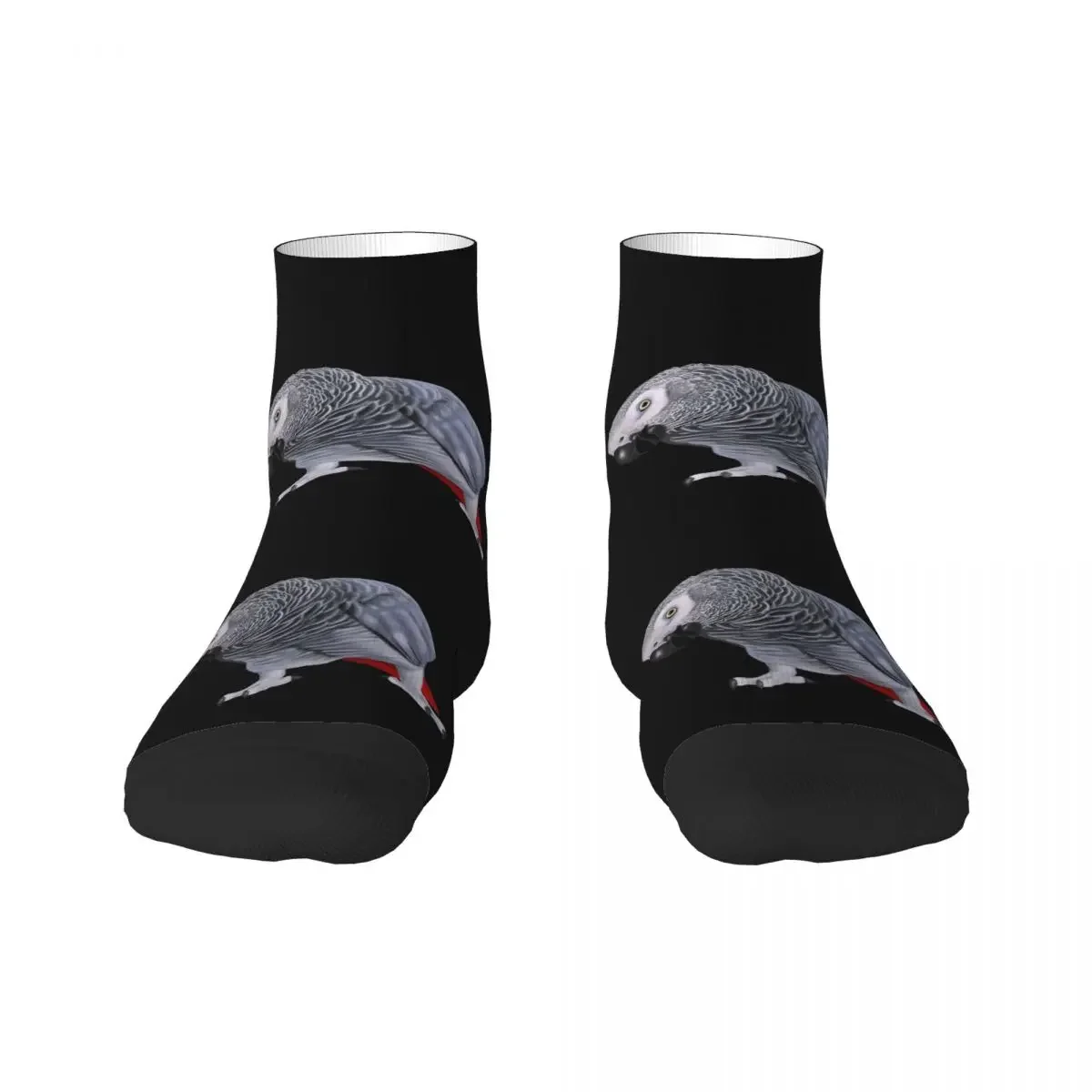 African Grey Parrot Bird Mens Crew Socks Unisex Fashion 3D Printed Psittacine Dress 