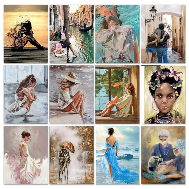 

CHENISTORY 40x50cm Paint By Numbers For Adults Figure On Canvas By Numbers Painting Numbers Handicraft Unique Gift Painting Deco