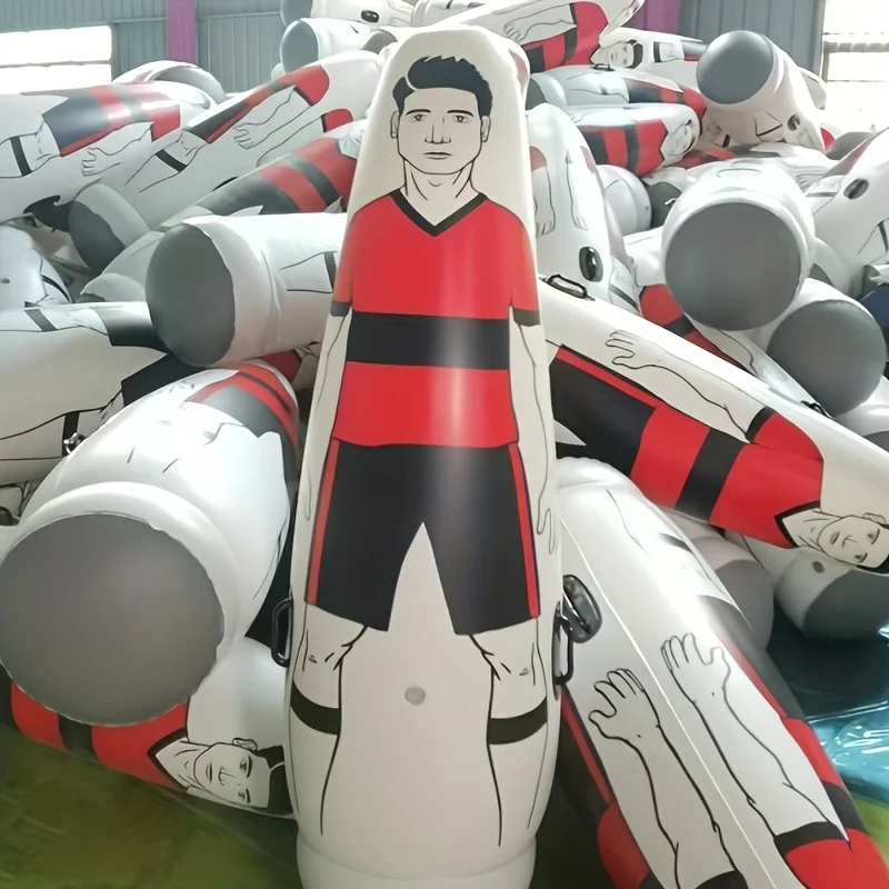 Inflatable Soccer Goalkeeper/Defender Training Dummy - Heavy-Duty Air- Punching Bag Mannequin with Realistic Pose, Adjustable He