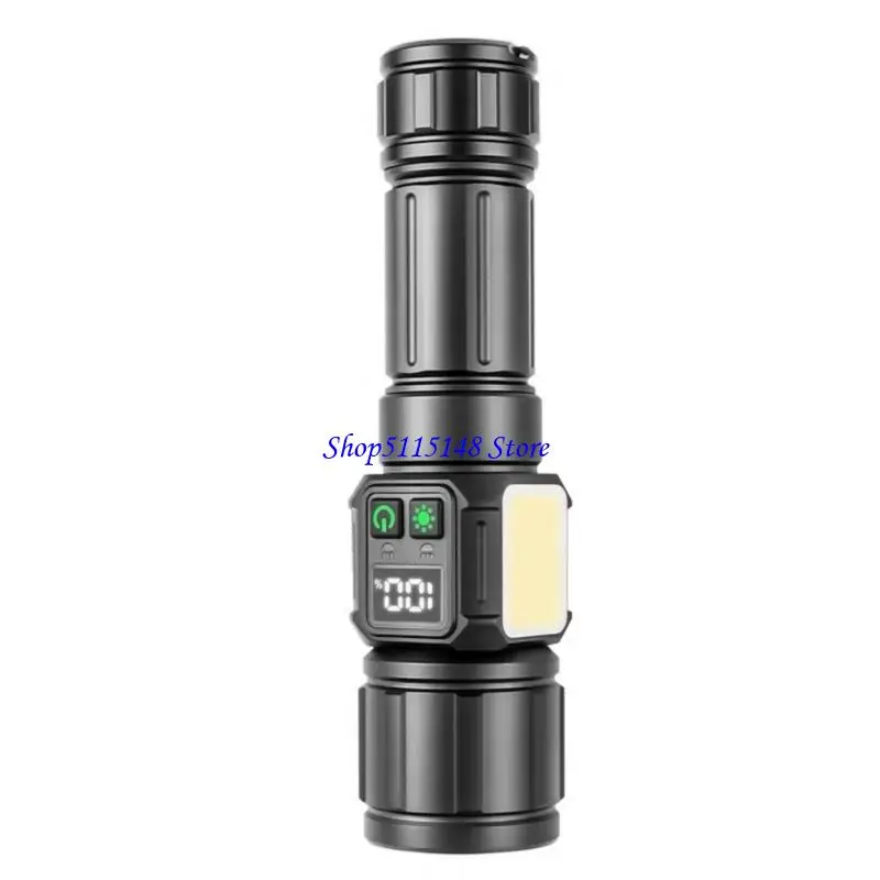 F3MA High Lumen Flashlight With Digital Display Side Light 5000mAh Battery Mount Fit for Emergency Night Exploration
