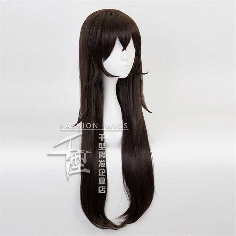 Genshin impacto âmbar peruca cosplay traje âmbar peruca marrom com franja cabelo sintético resistente ao calor