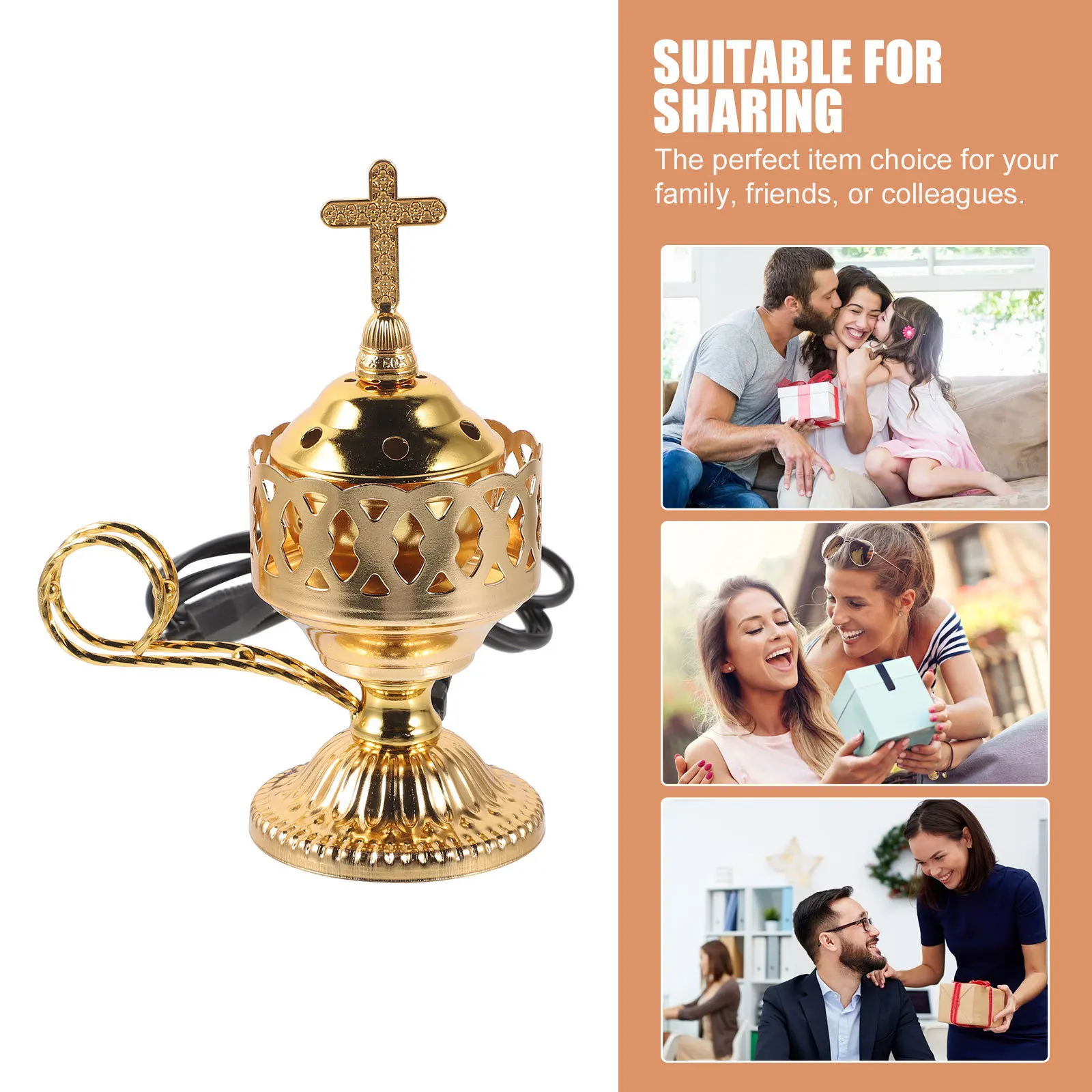 

Electric Incense Burner Iron Metal Middle Eastern Style Home Decoration For Living Room Office Wedding Table Desk Decor