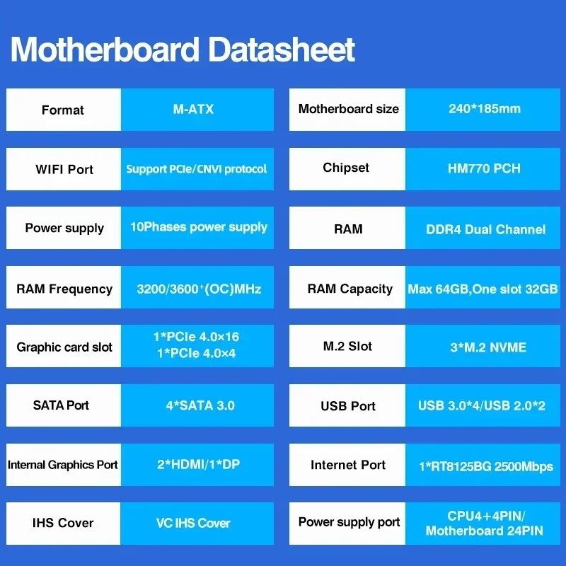 ERYING DIY Gaming PC Computer Motherboard with Onboard CPU Interpose kit i9 13980HX 24C32T DDR4 RAM Memory Desktop placa mae