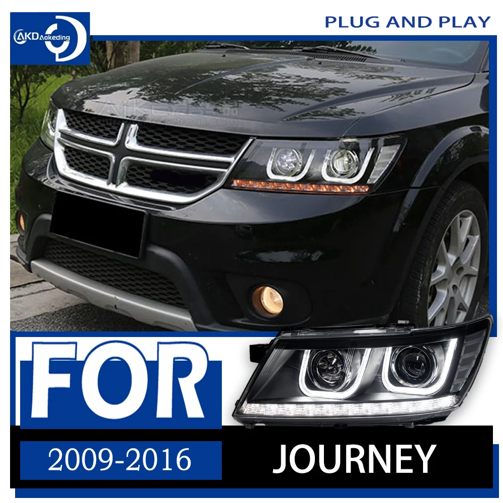 

AKD Автомобильные фары для стайлинга Dodge Journey Fiat Freement фары светодиодсветодиодный ходовые огни Bi-Xenon Beam Противотуманные фары с ангельскими глазками