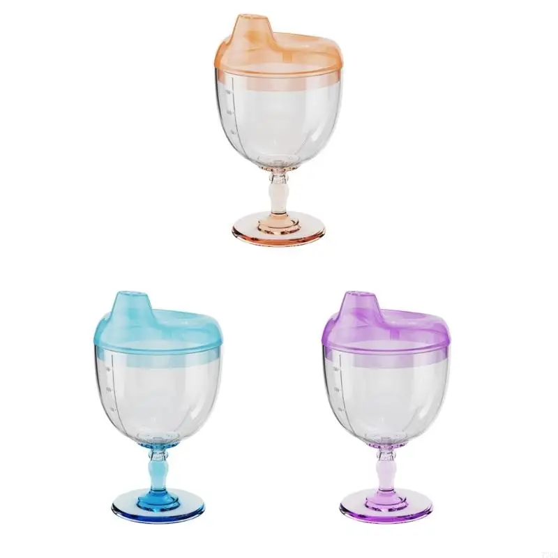 770B Baby Milk Bottles Transparent Baby Beverage Mug with Lid Birthday Christmas Gift Party Celebration Goblet Sippys Cup