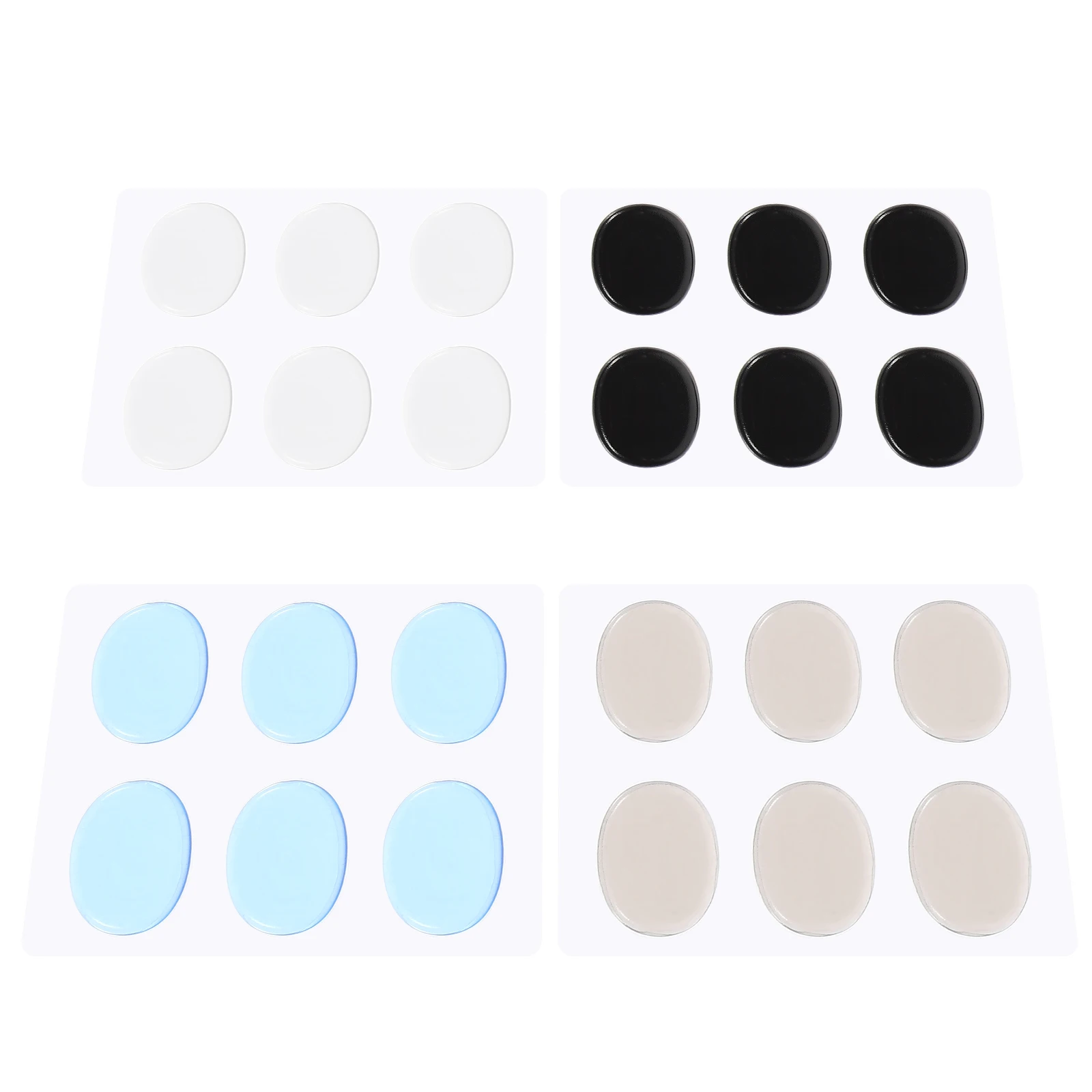 

24 Pcs Drum Dampeners Noise Absorbing Pads Silica Gel Mute White Blue Brown Black 6 Pads Self Adhesive Reusable Drum Accessories