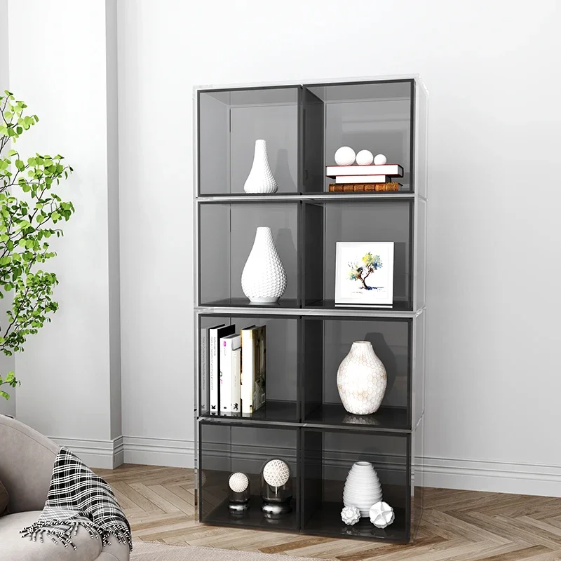 Acrylic office partition screen figure display rack Nordic living room simple floor bookcase multi-layer storage bookshelf