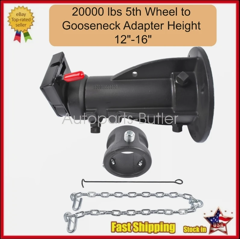 

AP03 Adjustable Cushioned 5th Wheel to Gooseneck Adapter Height C5G 12''-16''