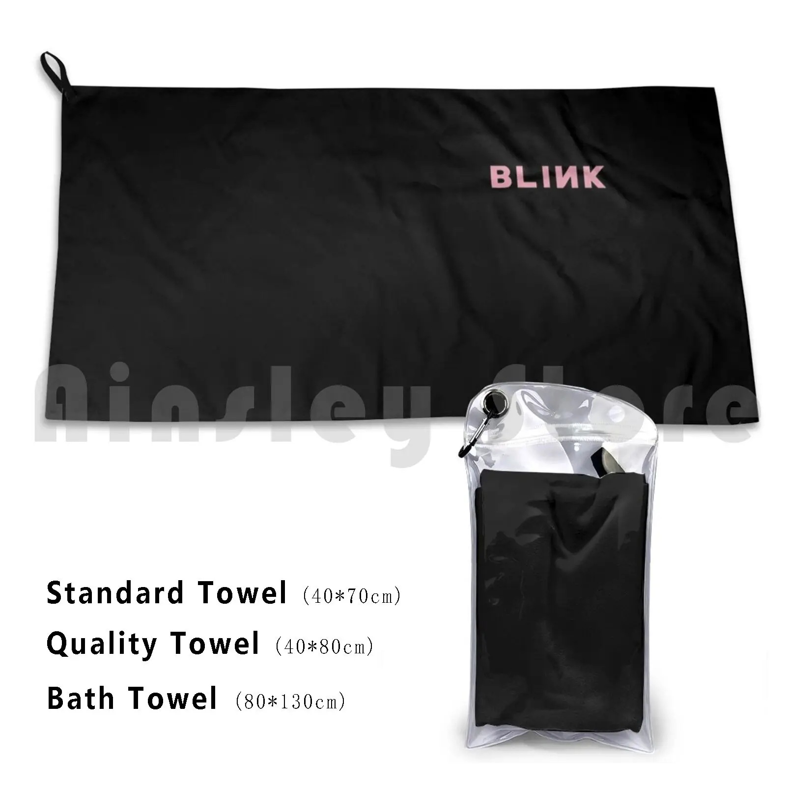 Pink Logo Bath Towel Beach Cushion Blink Stuff Long Sleeve Phone Skin