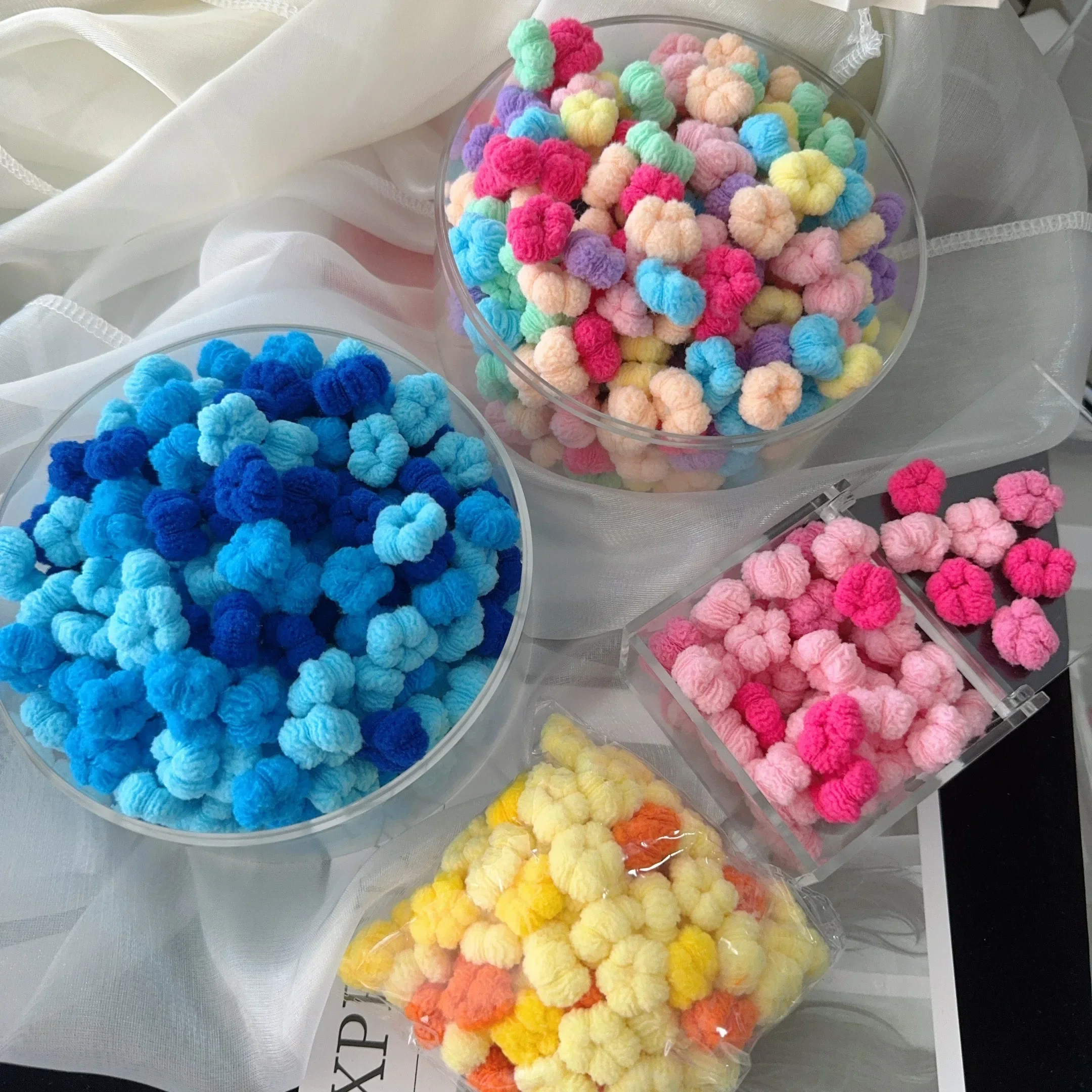 100pcs/set of Candy Colored Children's Elastic Hair Bands Girls' Rubber Bands Cute Children's Hair Accessories