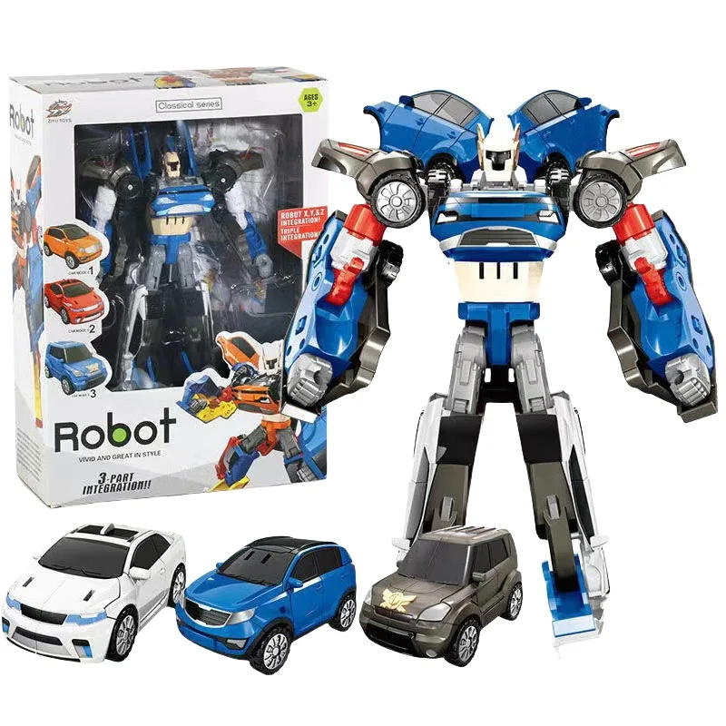 3 In 1 Tobots Transformation Robot Korea Cartoon Brothers Anime Deformation Car Airplane Toys for Child Christmas Gift