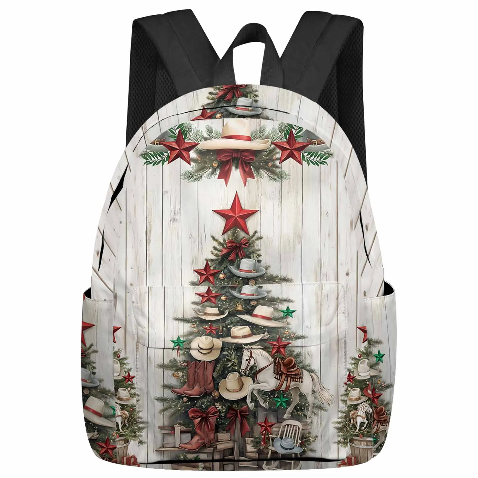 

Christmas Tree Western Farm Large Capacity Backpack Men Laptop Bags High School Teen College Girl Student Mochila