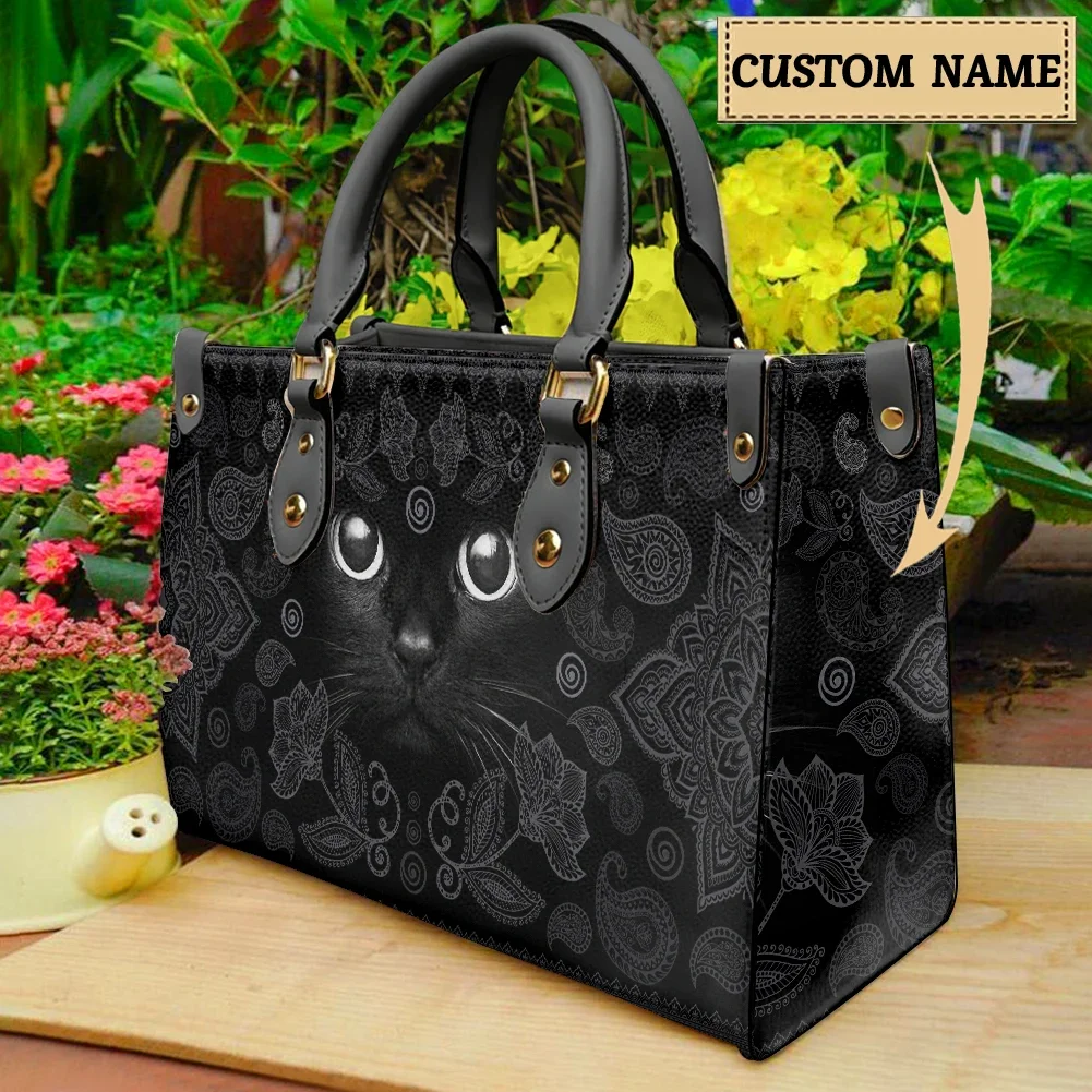 

Magical Witchcraft Black Cat Tote Bags for Women Premium Luxury Design Handbags Brand Crossbody Bag Female Bolsas Para Mujeres