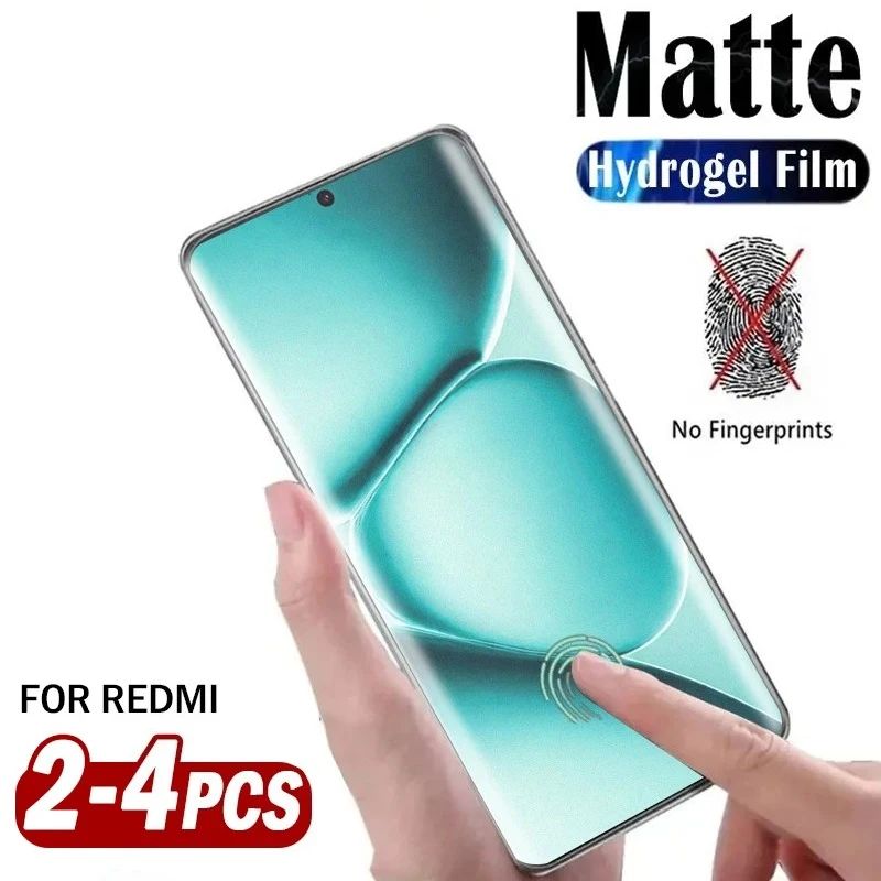 

2-4pcs Anti fingerprint Frosted Hydrogel Film For Xiaomi Redmi Note 15 14 13 Pro+ 14s 15C Matte Screen Protector not glass