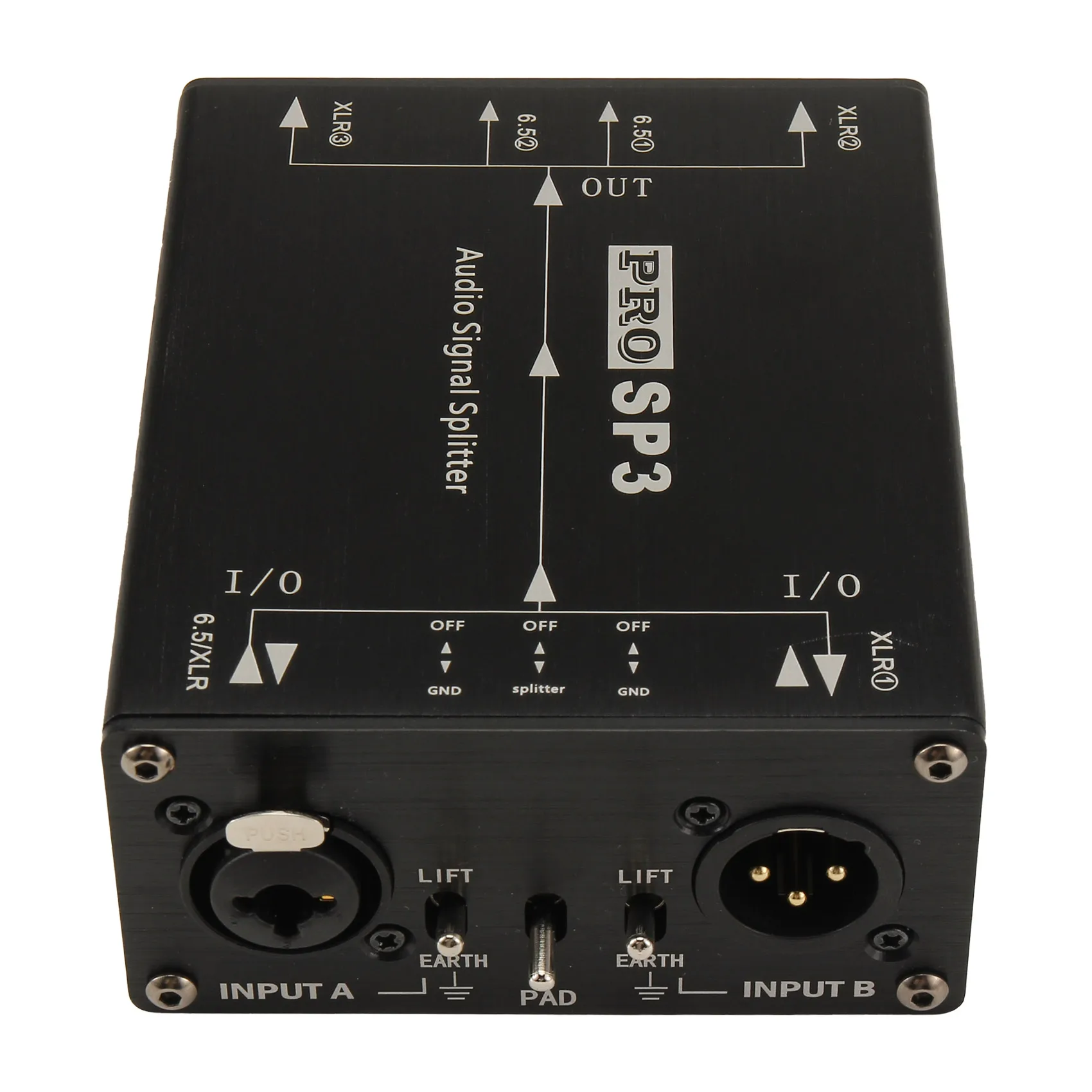 HowAA87 XLR Balanced Audio Splitter 1 in 3 Out Audio Single Splitter with Isolator 6.5+XLR Audio Switcher Audio Splitter