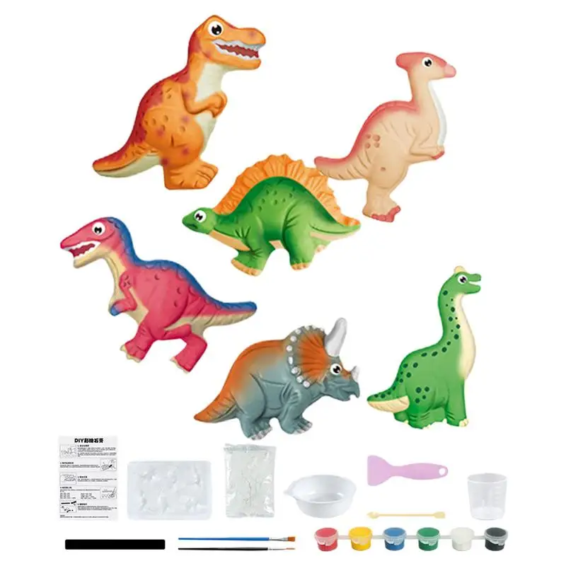 

Toddler Plaster Painting Set Painting Kit Plaster Toys Painting Set Art Supplies Dinosaur Car DIY Crafts Plaster Art For