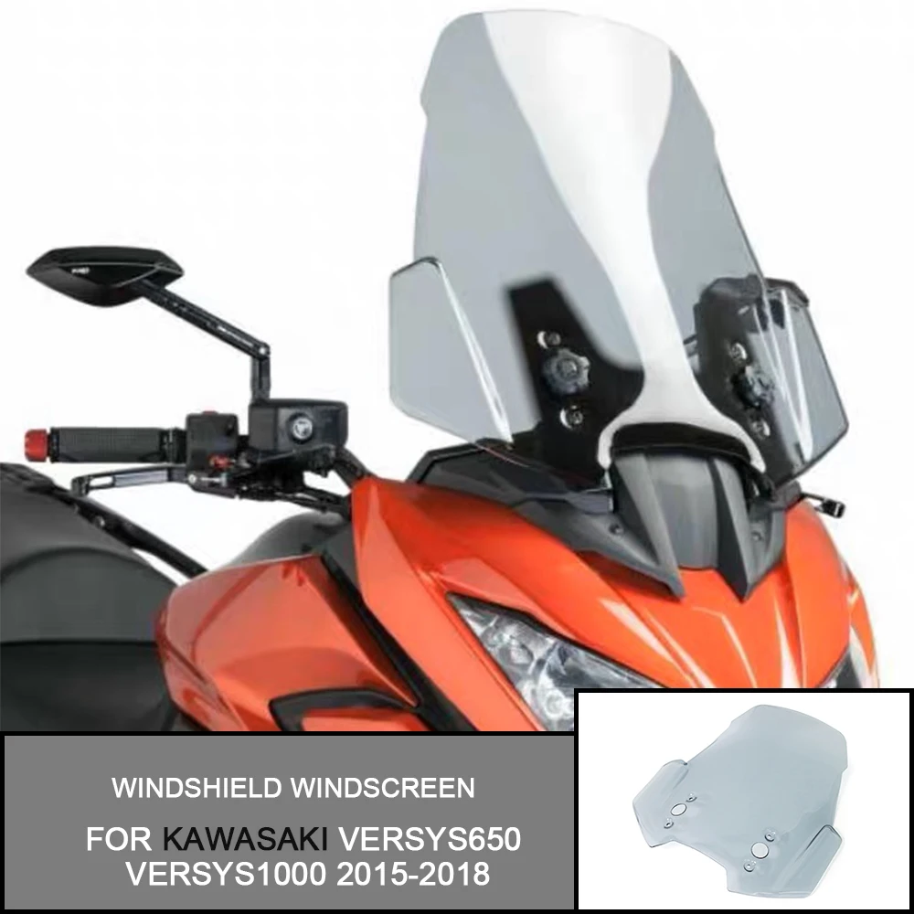 For Kawasaki VERSYS650 VERSYS1000 2015 2016 2017 2018 Motorcycle Windshield Windscreen Wind Deflectors Protector Airflow