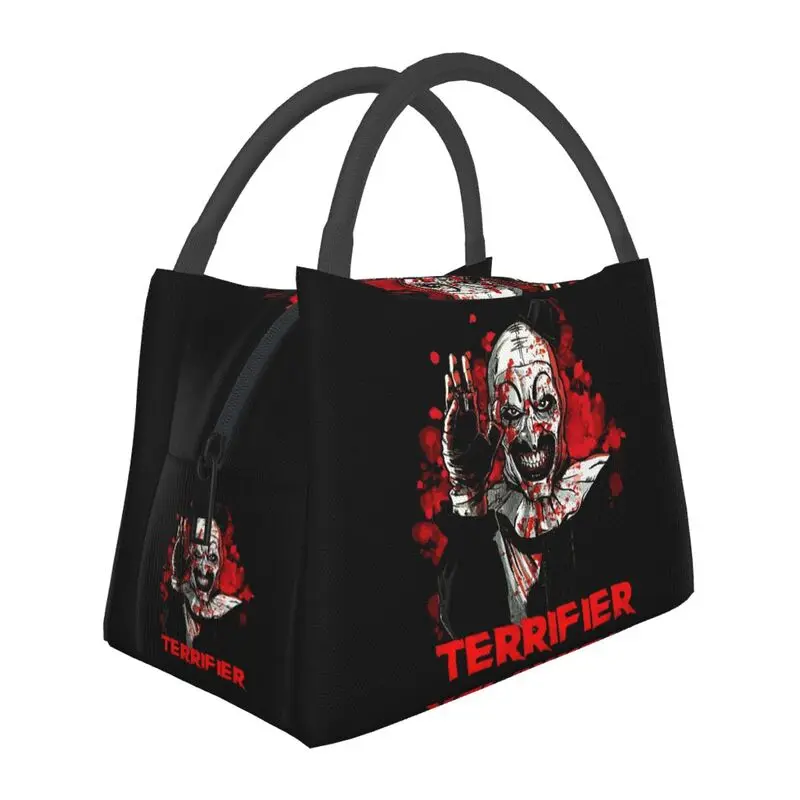 

Terrifier Insulated Lunch Bag for School Office Halloween Horror Movie Clown Resuable Thermal Cooler Lunch Box Women