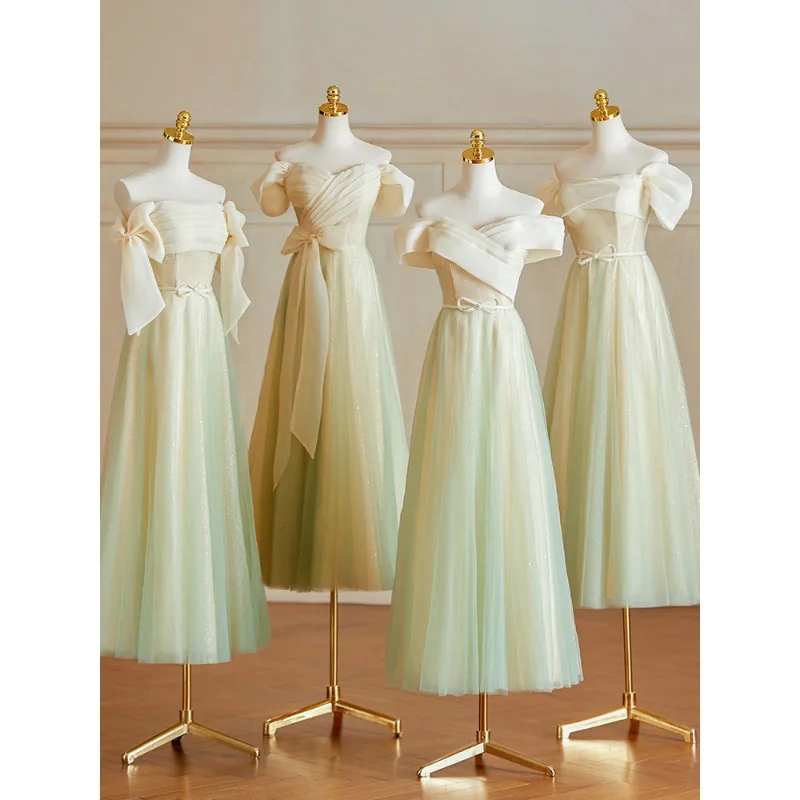 Новинка 2025, женское простое будуарное платье-пончо серии Sen, модные тонкие платья подружки невесты для сестер, группа подружек невесты Новинка 2025, женское простое будуарное платье-пончо серии Sen, модные тонкие платья подружки невесты для сестер, группа подружек невесты