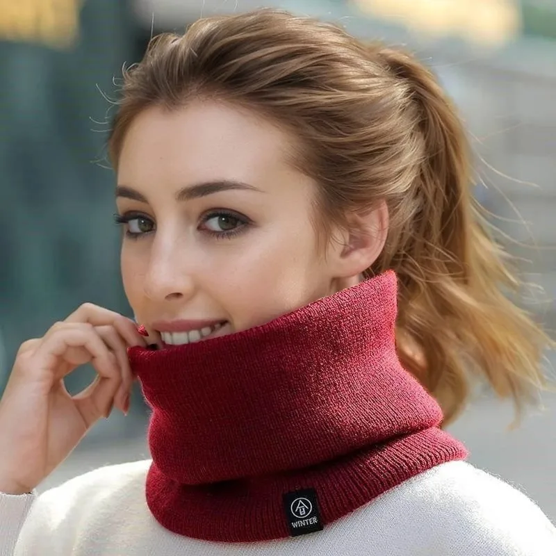 1-8PCS  Winter Neck Gaiter Double Layer Fleece Lined Windproof Thermal Knitted Scarf for Men Women Cycling Skiing Cold Weather