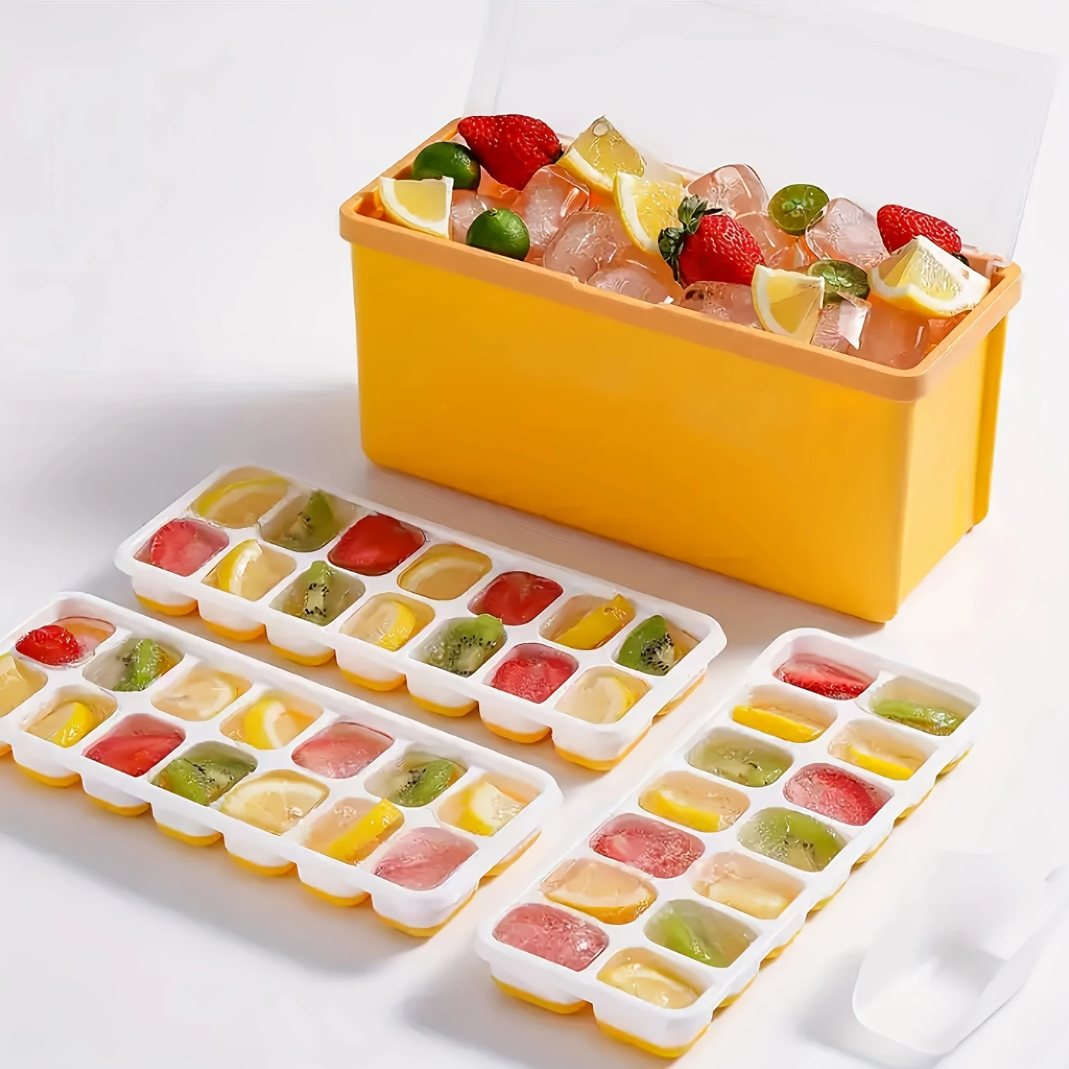 描いて引っ張る多層製氷皿型、冷蔵庫用シリコン製氷皿、カクテルアイスキューブ型、簡単変形型、Ref