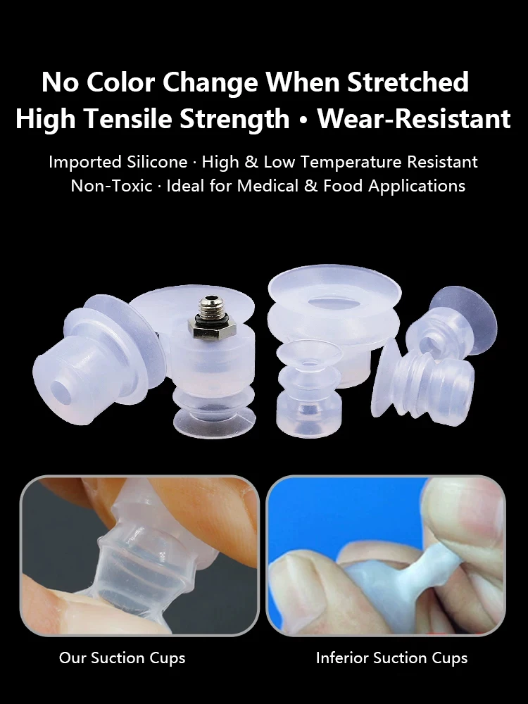 Industrial Vacuum Suction Cup Manipulator Large-Head Suction Cup Small VSH2 Dual-Layer Anti-Static Suction Nozzle with Connector