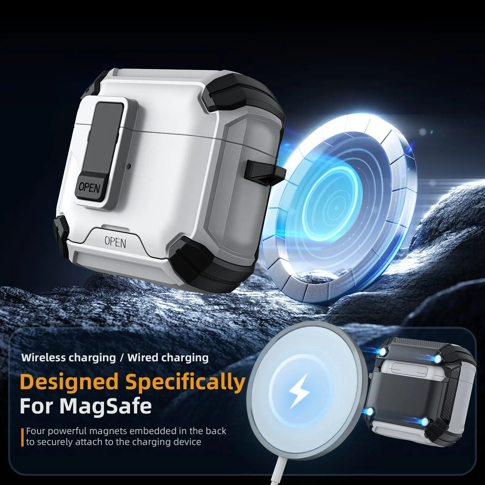 for Apple Airpods Pro 3 Case (2025 New) For Airpods Pro 3 Secure Lock Case Cover with Cleaning Kit & Keychain For Airpods Pro 3