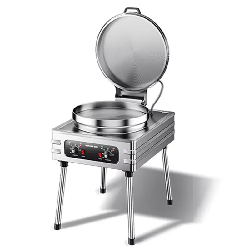 Commercial Electric Double Sided Heated Fryer for Pancakes Tortillas Dumplings Baking Machine New Design Kitchen Appliance
