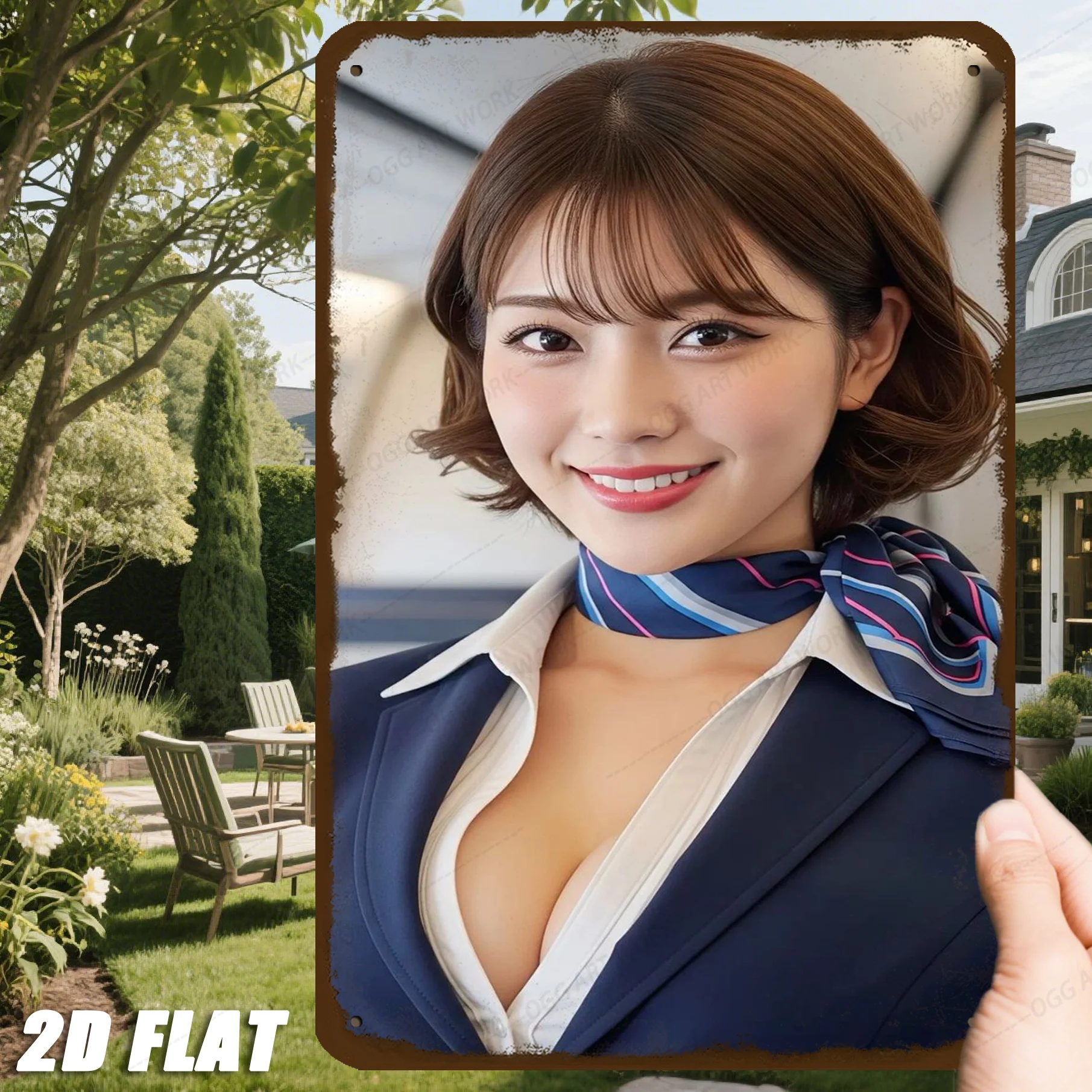 

Smiling Elegance Metal Wall Art Vintage Tin Sign Home Decor