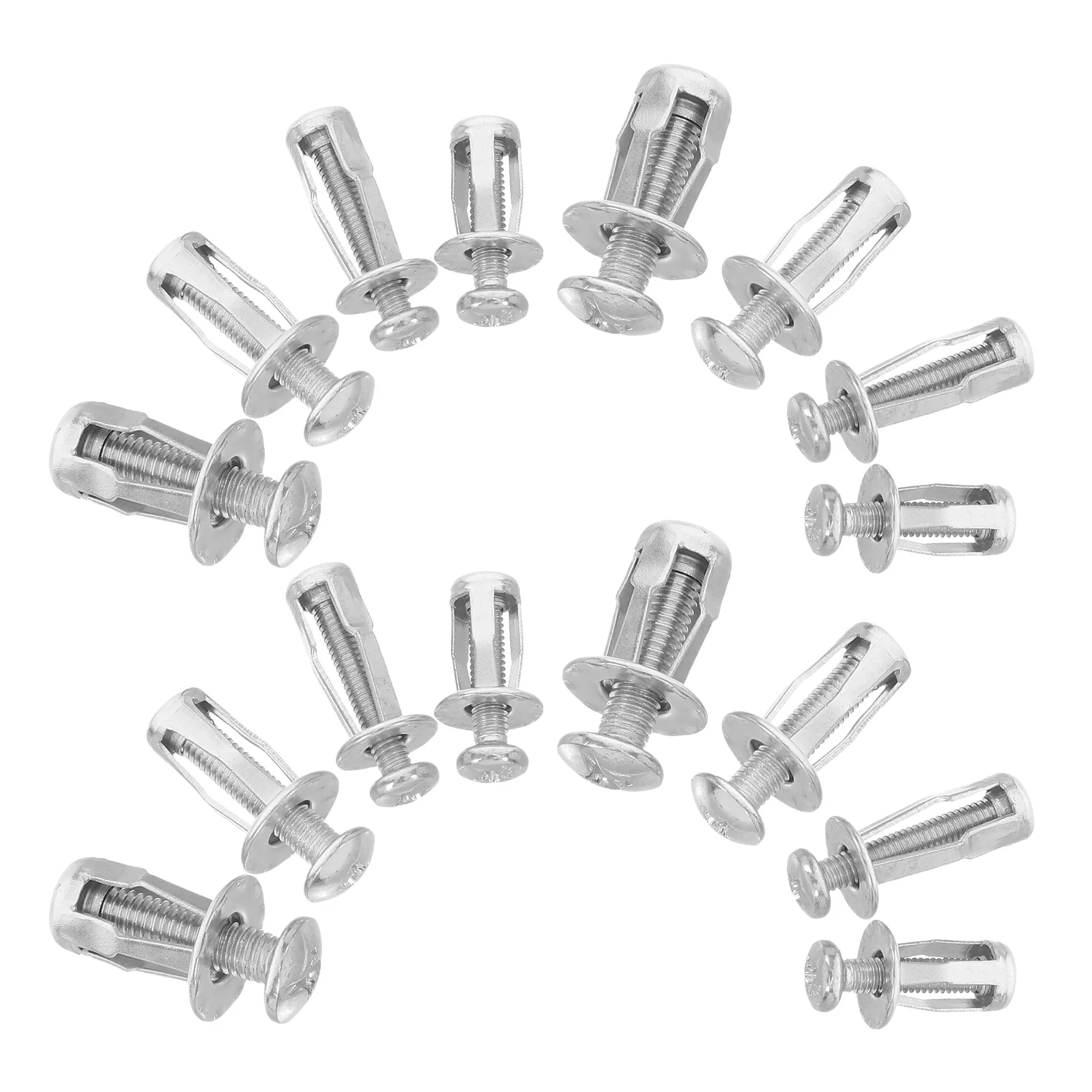 

80 Pcs Nuts Expansion Fastening Screws Anchor Bolts Iron Sheet Concrete Brick Silver Head