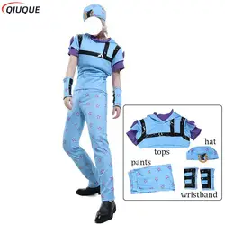 JoJo's Bizarre Adventure Cosplay Fantasias, Anime Game Suit, Festa de Halloween Role Play Outfit, Steel Ball Run, Jonathan Johnny Joestar