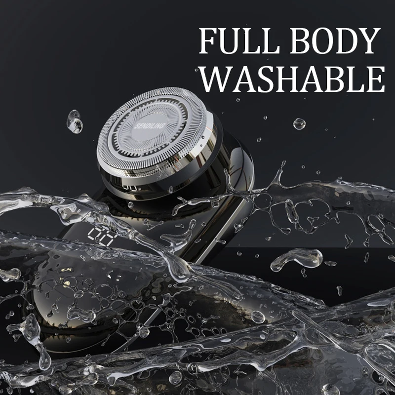 Kemei-Mini rasoir électrique portable à chargement rapide pour homme, rasoir lavable à sec, affichage numérique, lame montée sur voiture