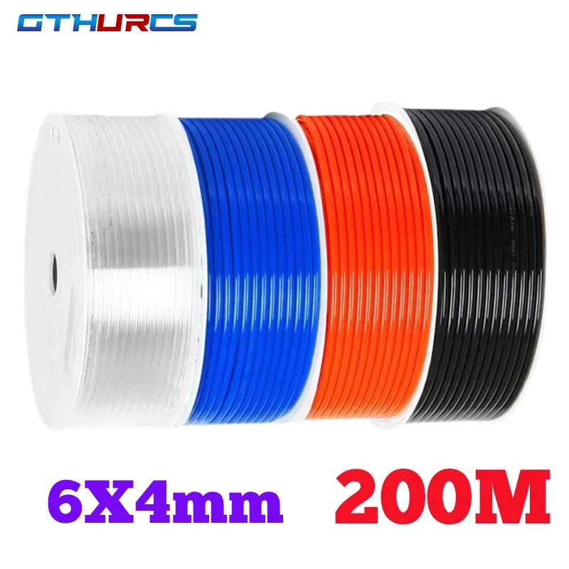 

200 meters Pneumatic Tube Air Tubing Component Tube Roll 6*4mm OD6mm*ID4mm Pneumatic Hose Pu Pipe Compressor Air Hose