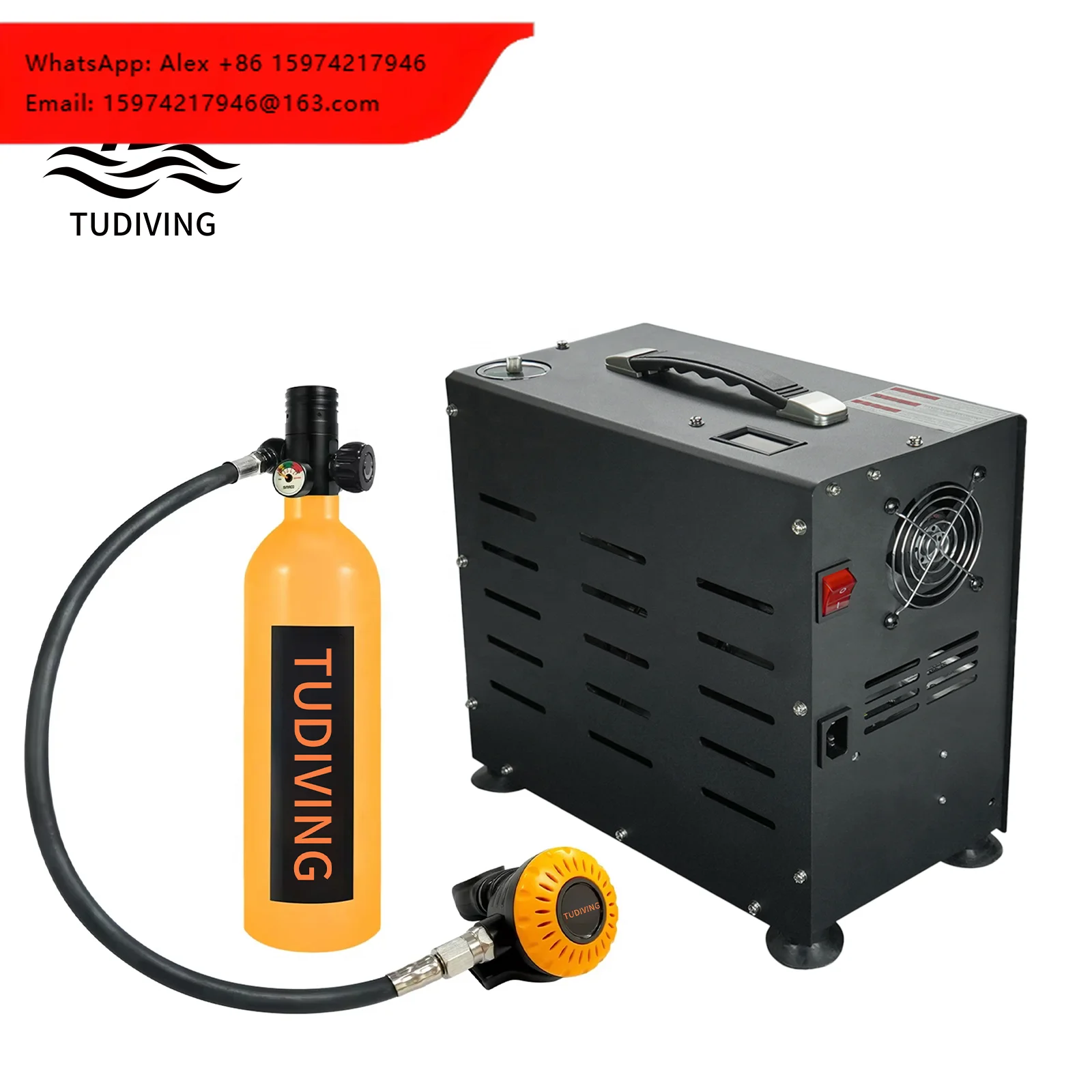 TUDIVING OEM ODM 1L Scuba Diving Bottle Equipment Snorkeling Respirator Adapter High Pressure Air Compressor Scuba Diving Set