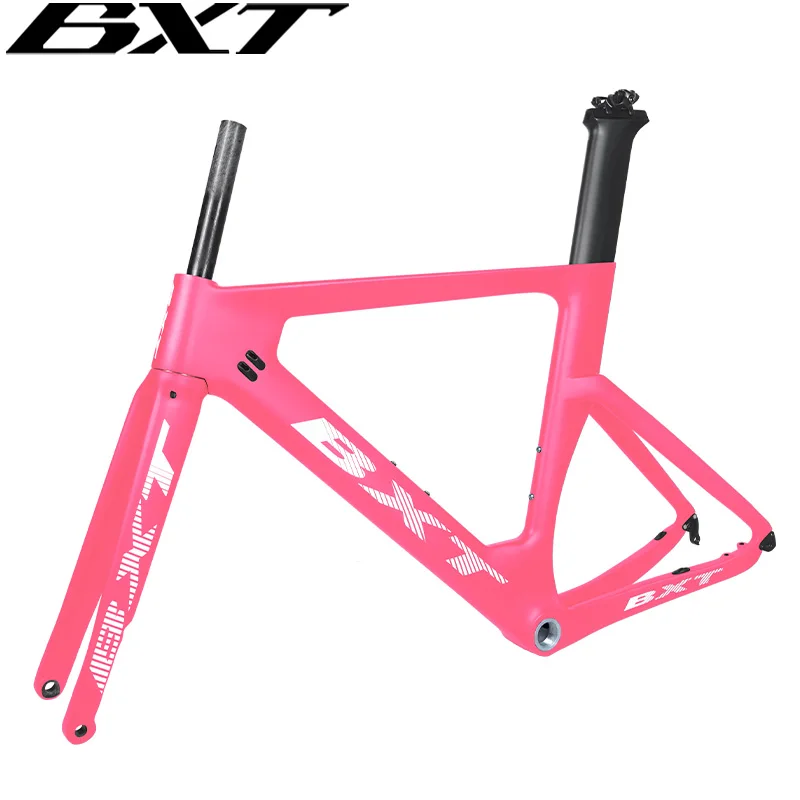 

700c Carbon Road Bike Frameset Disc Brake Thru Axle 12x142 BSA 700x23C Road Bicycle Frame Carbon Fork Seatpost Racing Cycling