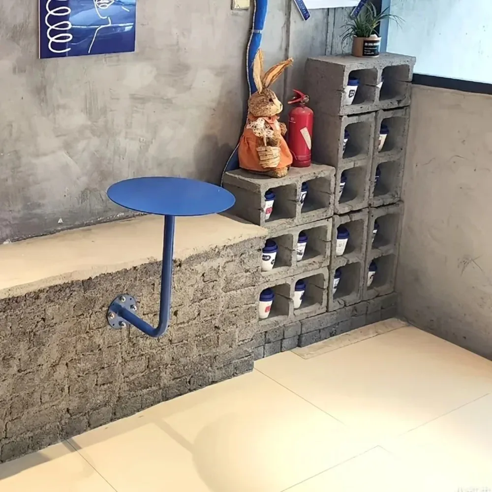 Side Table Easy Modern Metal Circular Wall Mounted Internet Famous Wall Mounted Side Table Milk Tea Dessert Shop Coffee Shop