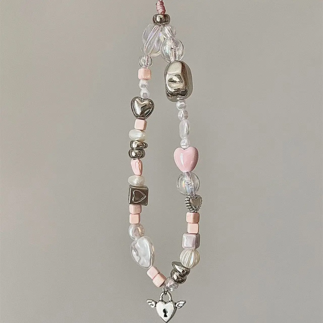 

Y2K DIY ручной работы из бисера подвесной ремешок для мобильного телефона розовое сердце CCD камера ремешок брелок кулон девушка ювелирные изделия подарки