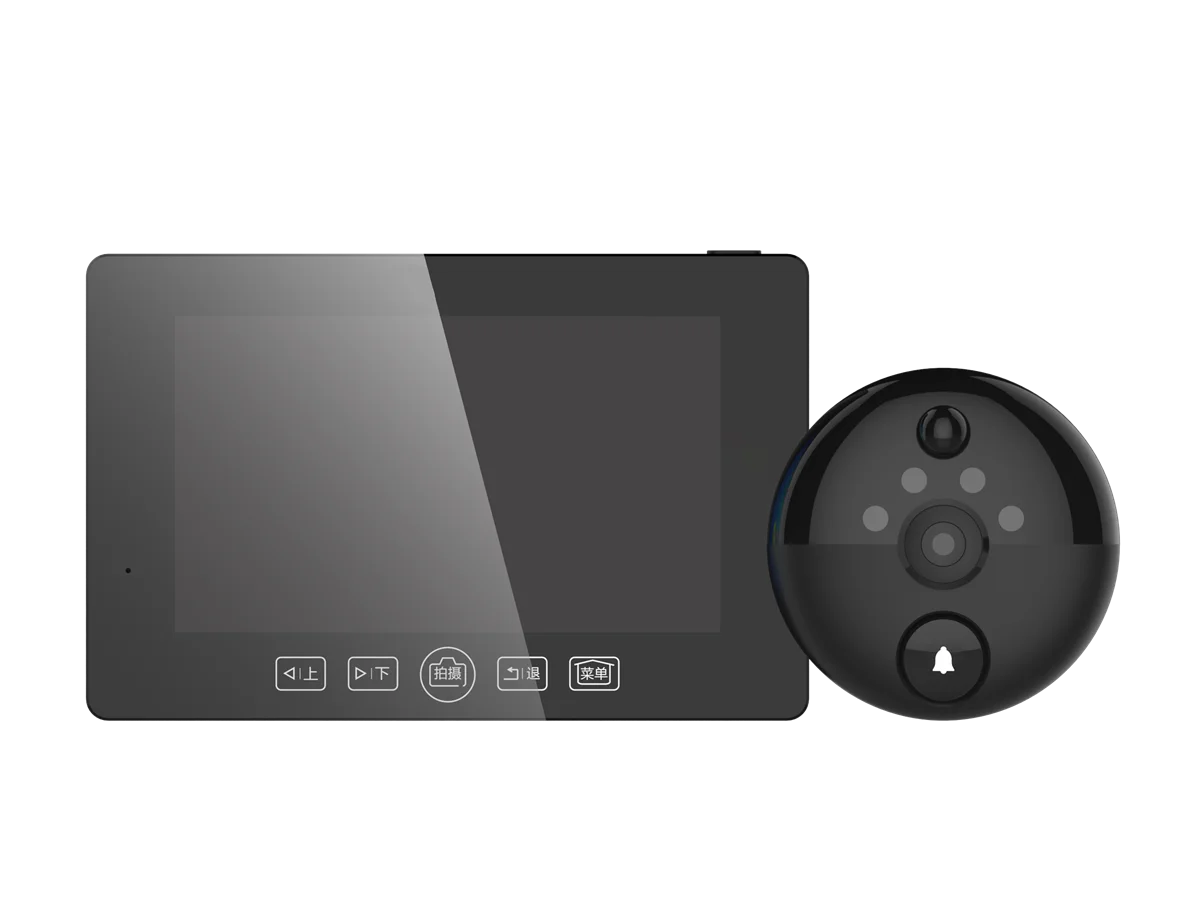 4.3นิ้ว IPS หน้าจอโทรศัพท์วิดีโอกว้างมุมมองภาพช่องตาแมว Motion Detection Peephole Viewer ประตูกล้อง