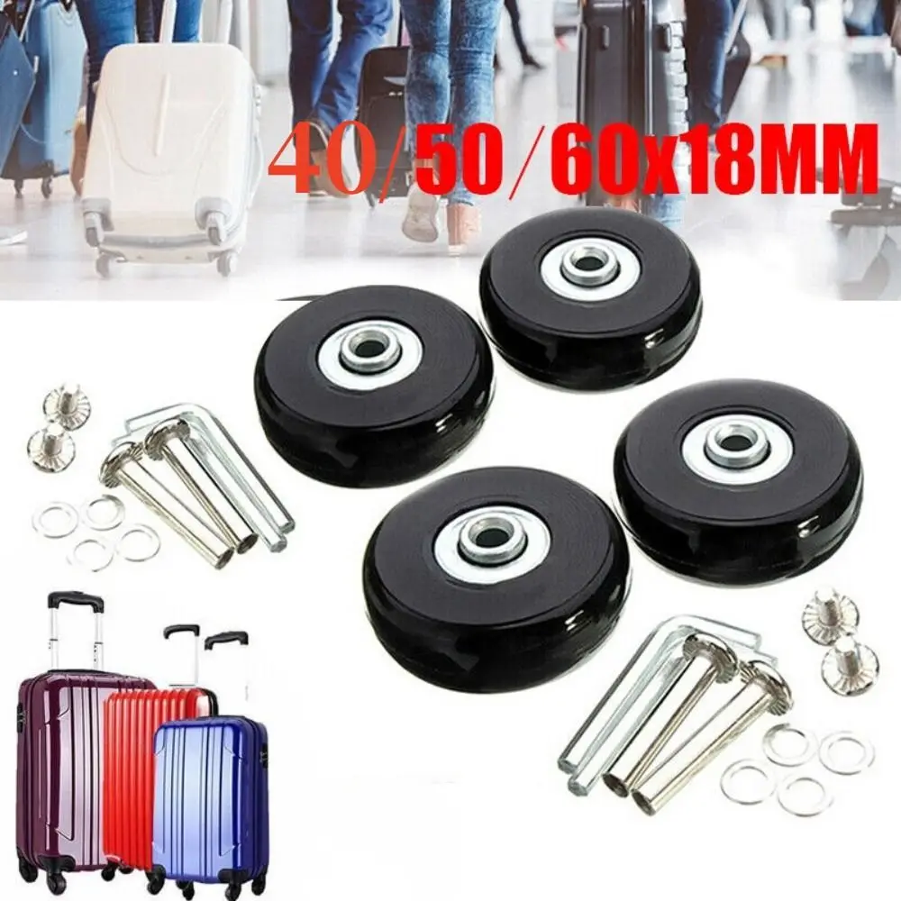 2x Replacement Travel Luggage Suitcase Wheels Axles Repair Kit Dia.40mm/50mm/60mm