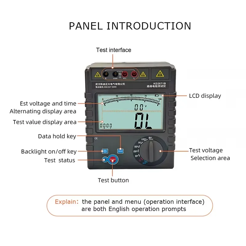 Hot Selling Performance Portable 5kv High Voltage Megohm Meter Insulation Resistance Tester Digital Multimeter Resistance Tester