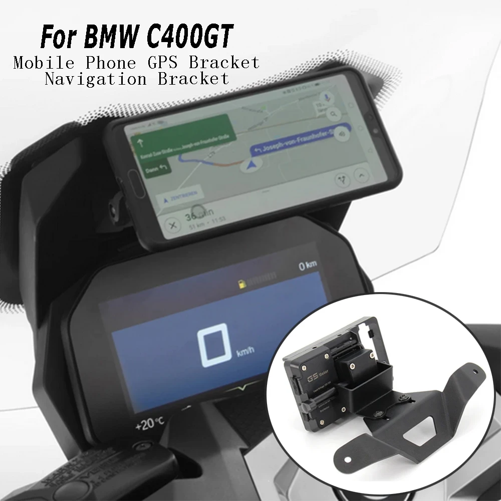 Motorcycle Accessory Front Phone Stand Holder Smartphone Phone GPS Navigaton Plate Bracket C400X  For BMW C400GT C400GT C400X