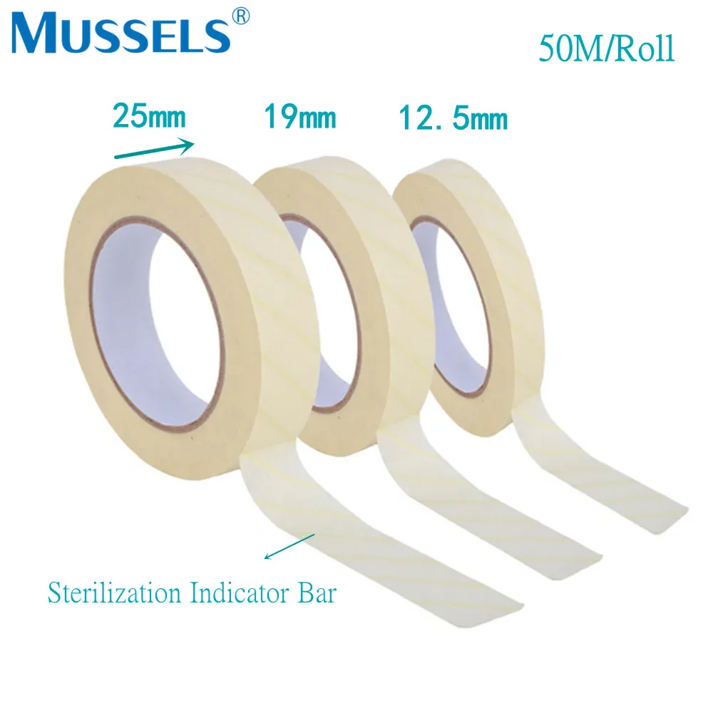 50M Sterilization Indicator Tape Steam Sterilize Dental Medical Autoclave Card Lab Surgical Instrument Marking Tattoo Defend Tap