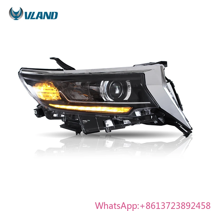 

VLAND Wholesales LED Headlights Head Light 2015-UP Sequential Car Front Lamp for Toyota Prado Land Cruiser 150
