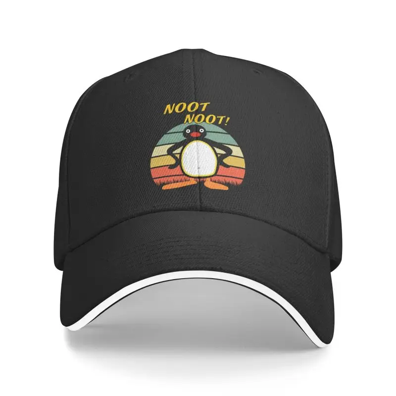 Custom Cartoon Pingu Noot Noot Baseball Cap for Women Men Breathable Ulzzang Dad Hat Sports