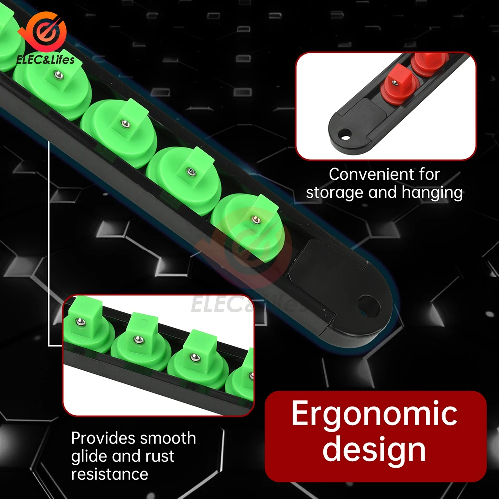 منظم حامل الأكمام العالمي 360 درجة الدورية ABS 1/2 1/4 3/8 بوصة مآخذ أدوات التخزين تركيب عمودي/أفقي #3